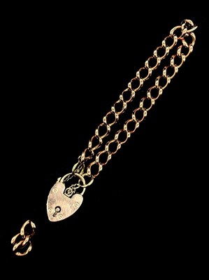 Lot 1186 - A 9ct rose gold bracelet, with additional...