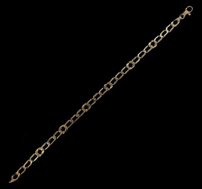 Lot 1187 - A 9ct yellow gold curb link bracelet, length...
