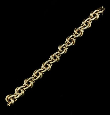 Lot 1188 - A substantial 14ct yellow gold bracelet of...