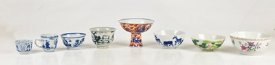 Lot 87 - A Chinese porcelain stem cup, decorated with...