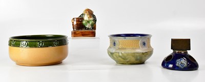 Lot 228 - ROYAL DOULTON LAMBETH; a stoneware match...