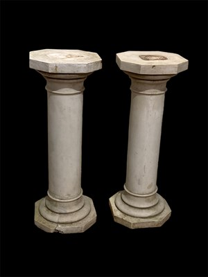 Lot 345 - A pair of marble dust and composition columns,...