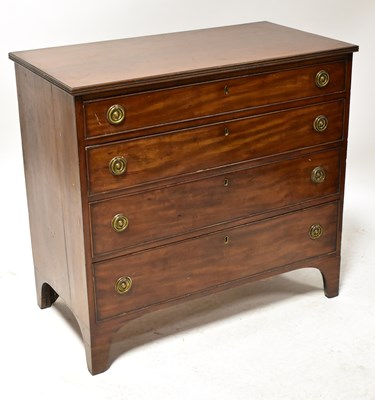 Lot 71 - A George III mahogany chest of four long...