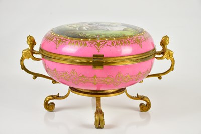 Lot 1570 - A Continental gilt metal mounted enamel casket...