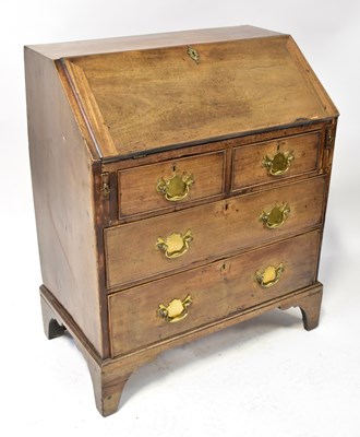 Lot 106 - A Georgian mahogany bureau, with fitted...