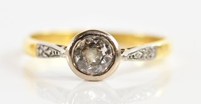 Lot 127 - An 18ct yellow gold and platinum diamond set...
