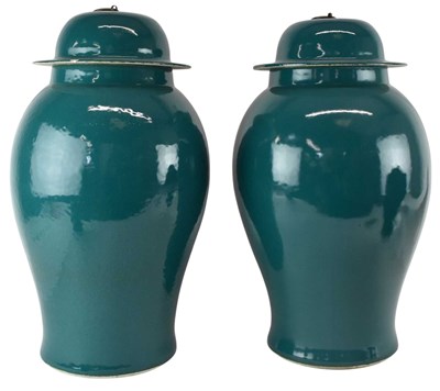 Lot 572 - A large pair of 19th century Chinese dark...