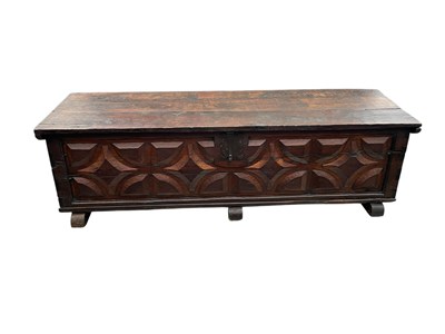 Lot 1029 - A large oak Basque dowry chest, circa 1600,...