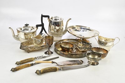 Lot 1020 - An assortment of silver plate including a...