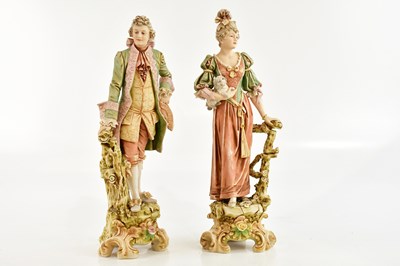 Lot 1453 - ROYAL DUX; a pair of ceramic figures...