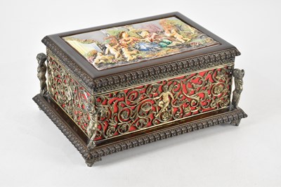 Lot 1534 - REUGE; a musical box with Capodimonte...