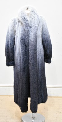Lot 727 - A full length blue mink coat, with fox fur...