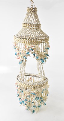Lot 1306 - A decorative shell two tier candle holder,...
