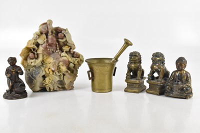 Lot 1352 - A pair of cast brass models of dogs of Fo,...