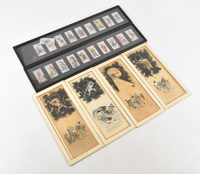 Lot 1365 - A pair of Japanese watercolours representing...