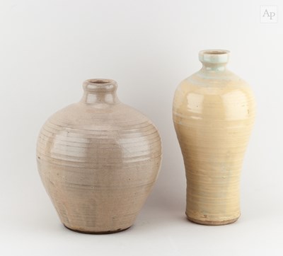 Lot 543 - REGINALD MARLOW; a stoneware bottle covered in...