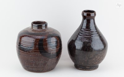 Lot 544 - REGINALD MARLOW; a stoneware bottle covered in...