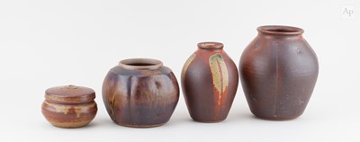 Lot 293 - JOHN JELFS (born 1946); a lobed stoneware vase...