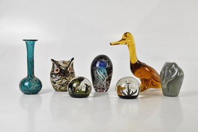 Lot 1669 - A collection of five paperweights including a...