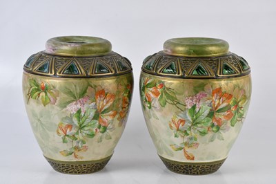 Lot 1557 - TURN VIENNA; a large pair of hand painted...