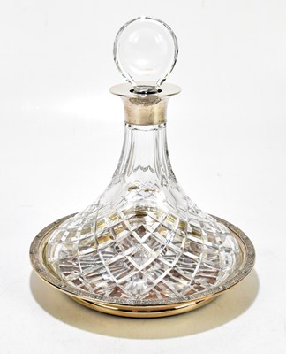 Lot 2422 - A cut glass ship's decanter with dummy stopper,...