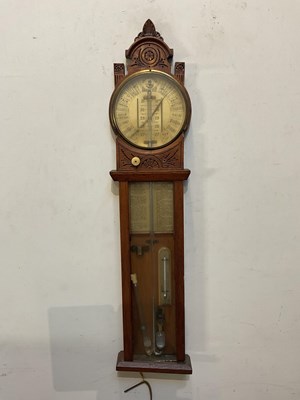 Lot 1287 - A late 19th century carved oak Admiral Fitzroy...