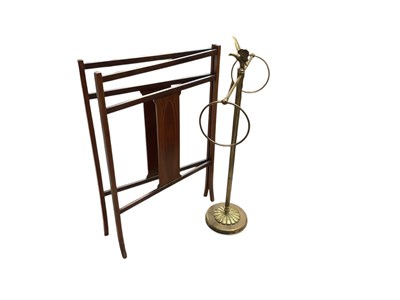Lot 1227 - A decorative brass towel rail with eagle...