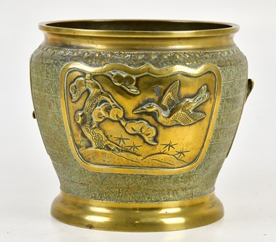 Lot 1357 - A Japanese Meiji period bronze jardinière,...