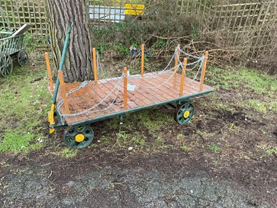 Lot 1302 - A Victorian green and yellow painted railway...