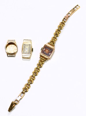 Lot 1712 - An 18ct yellow gold cased wristwatch, the...