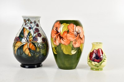 Lot 1434 - MOORCROFT; a vase of ovoid form, decorated in...