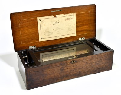 Lot 1107 - A 19th century Swiss inlaid rosewood cased six...