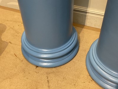 Lot 26 - A pair of modern blue painted fibreglass...