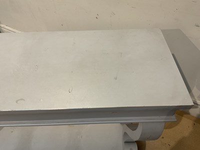 Lot 27 - A modern grey painted console table, with...