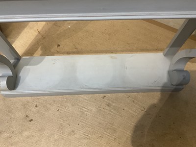 Lot 27 - A modern grey painted console table, with...