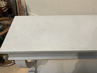 Lot 27 - A modern grey painted console table, with...