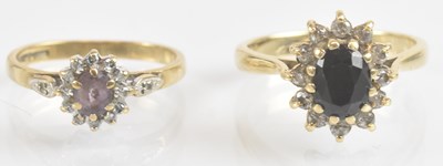 Lot 1310 - Two 9ct gold dress rings comprising a small...