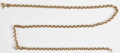 Lot 1466 - A 9ct rose gold small belcher link necklace...
