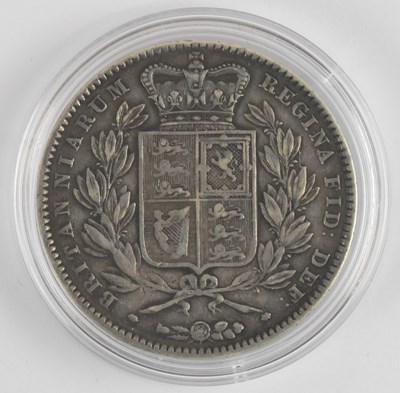 Lot 1552 - A Victoria 1845 silver crown with cinquefoil...