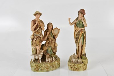 Lot 1468 - ROYAL DUX; a figure group representing a...