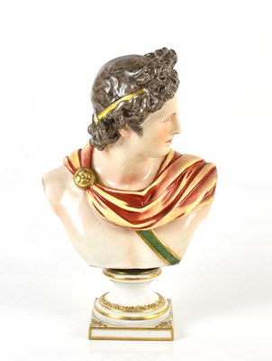 Lot 1577 - NAPLES PORCELAIN; a hard paste porcelain bust...