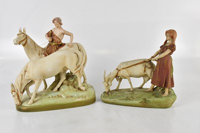 Lot 1469 - ROYAL DUX; two figure groups comprising an Art...