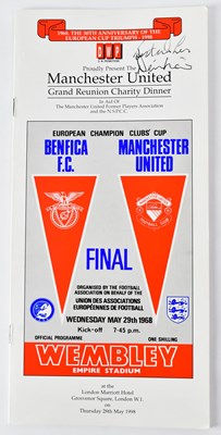 Lot 555 - MANCHESTER UNITED; a charity dinner menu,...