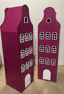 Lot 1011 - A pair of modern purple and white Dutch house...