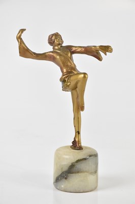 Lot 1547 - An Art Deco patinated spelter figure...