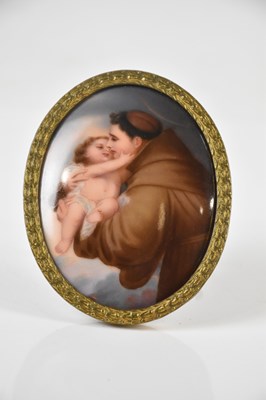 Lot 676 - A late 19th century hand painted porcelain...