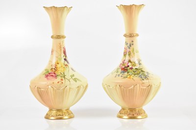 Lot 636 - ROYAL WORCESTER; a good near pair of blush...