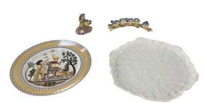 Lot 544 - MEISSEN; a modern white glazed porcelain dish,...