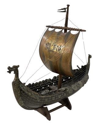 Lot 640 - A modern bronze scratchbuilt model of a Viking...