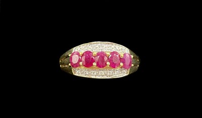 Lot 1294 - A 9ct yellow gold dress ring, size T, approx 2....